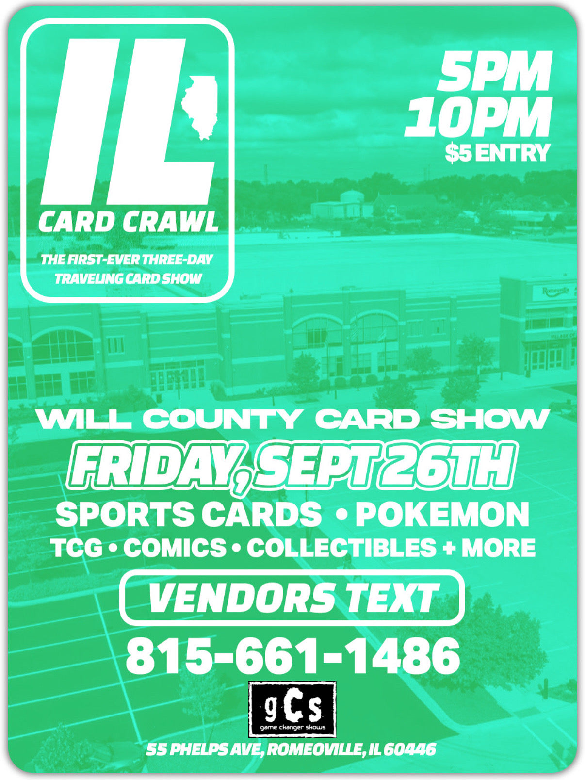 Card Crawl 1 Day Tables (9/26 Romeoville)