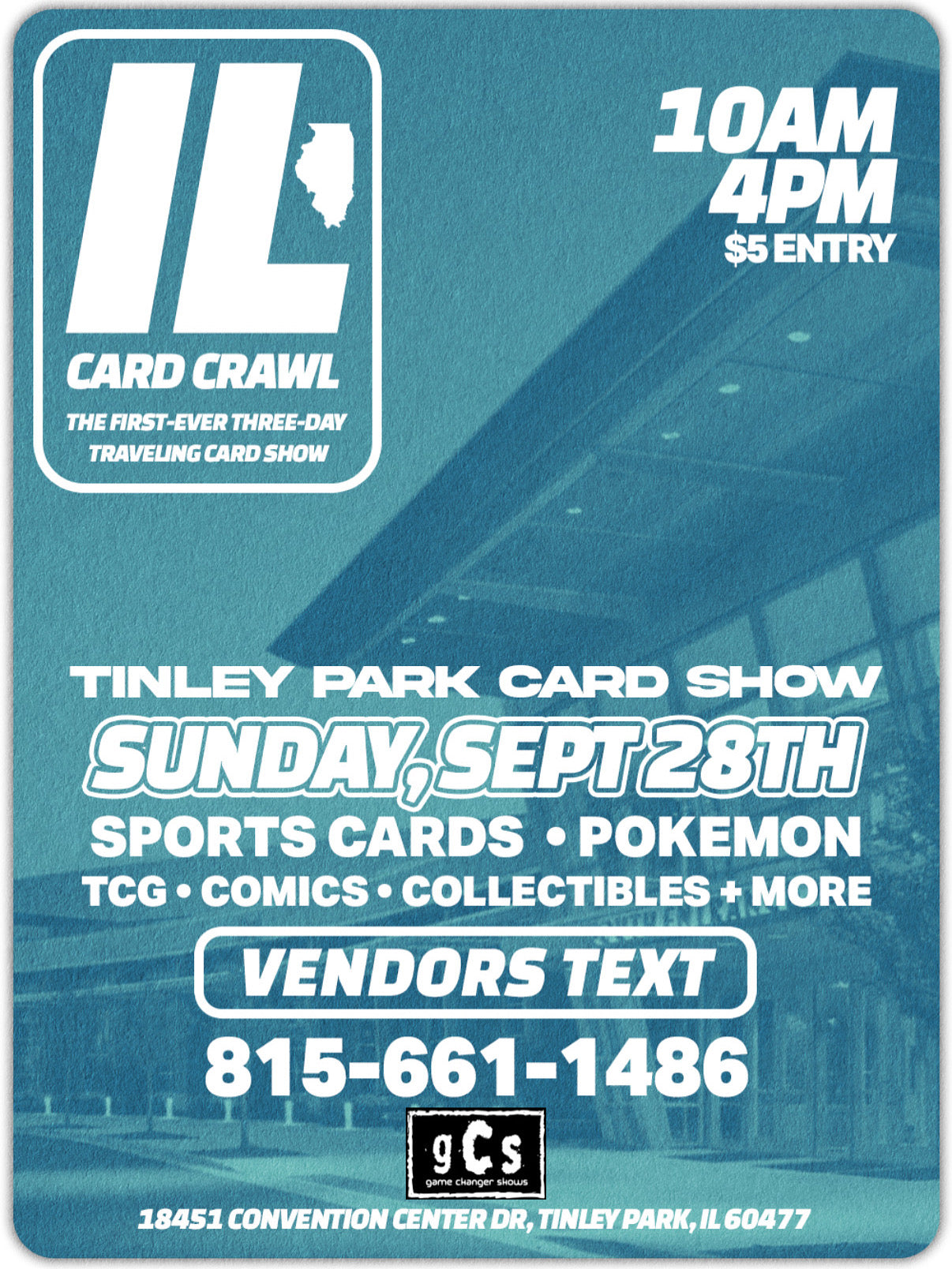 Card Crawl 1 Day Tables (9/28 Tinley Park)